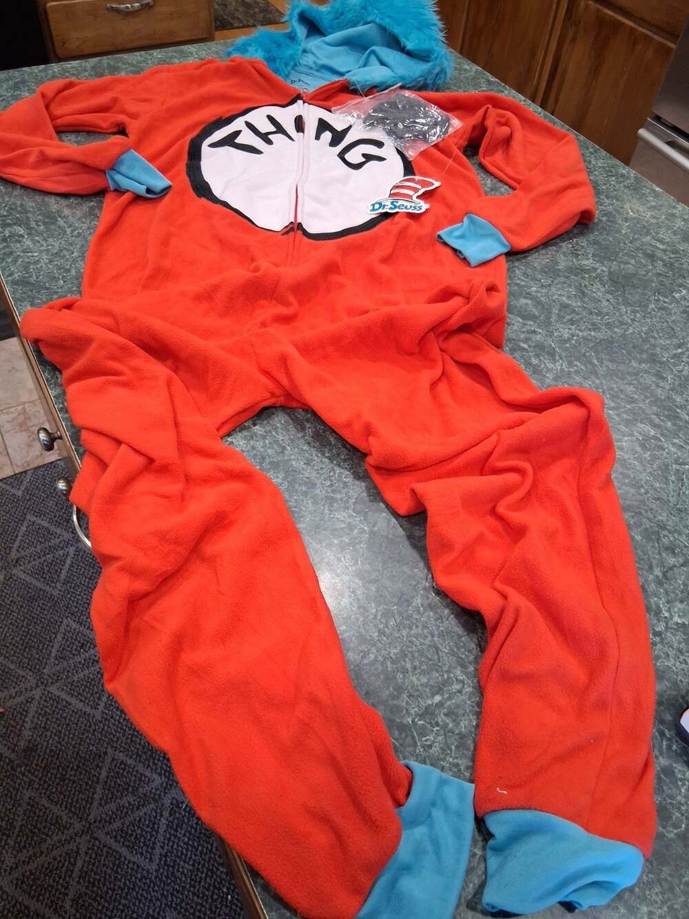 Seuss Thing 1 & 2 Interchangeable Patches Adult Sz S Halloween Cosplay Costume